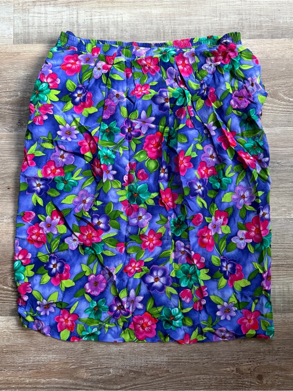 Vintage Liz Claiborne 100% Silk Floral Midi Skirt